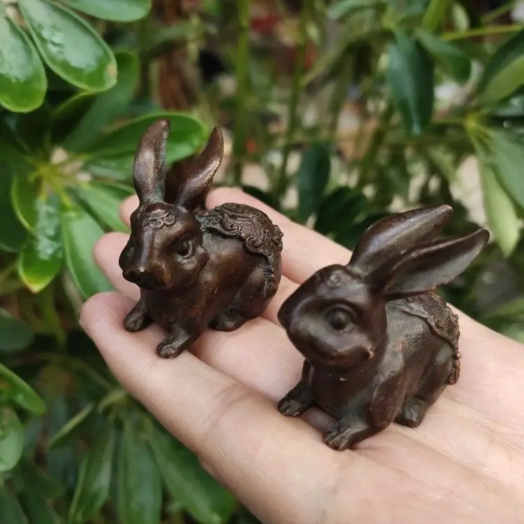 Wen Wan Xiao Cai Fu Rabbit Pair of Zodiac Rabbit Tea Pets Tea Table Gifts Small Miscellaneous Crafts Decoration