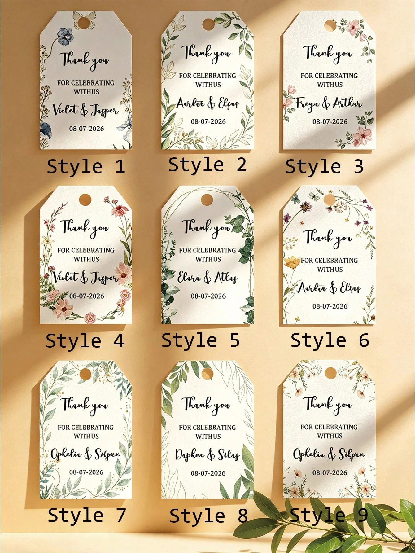 Customized Gift Tags Personalized Wedding Labels Guest Favor Party Bridal Shower Decor Gift Decoration Hang Tags view 2