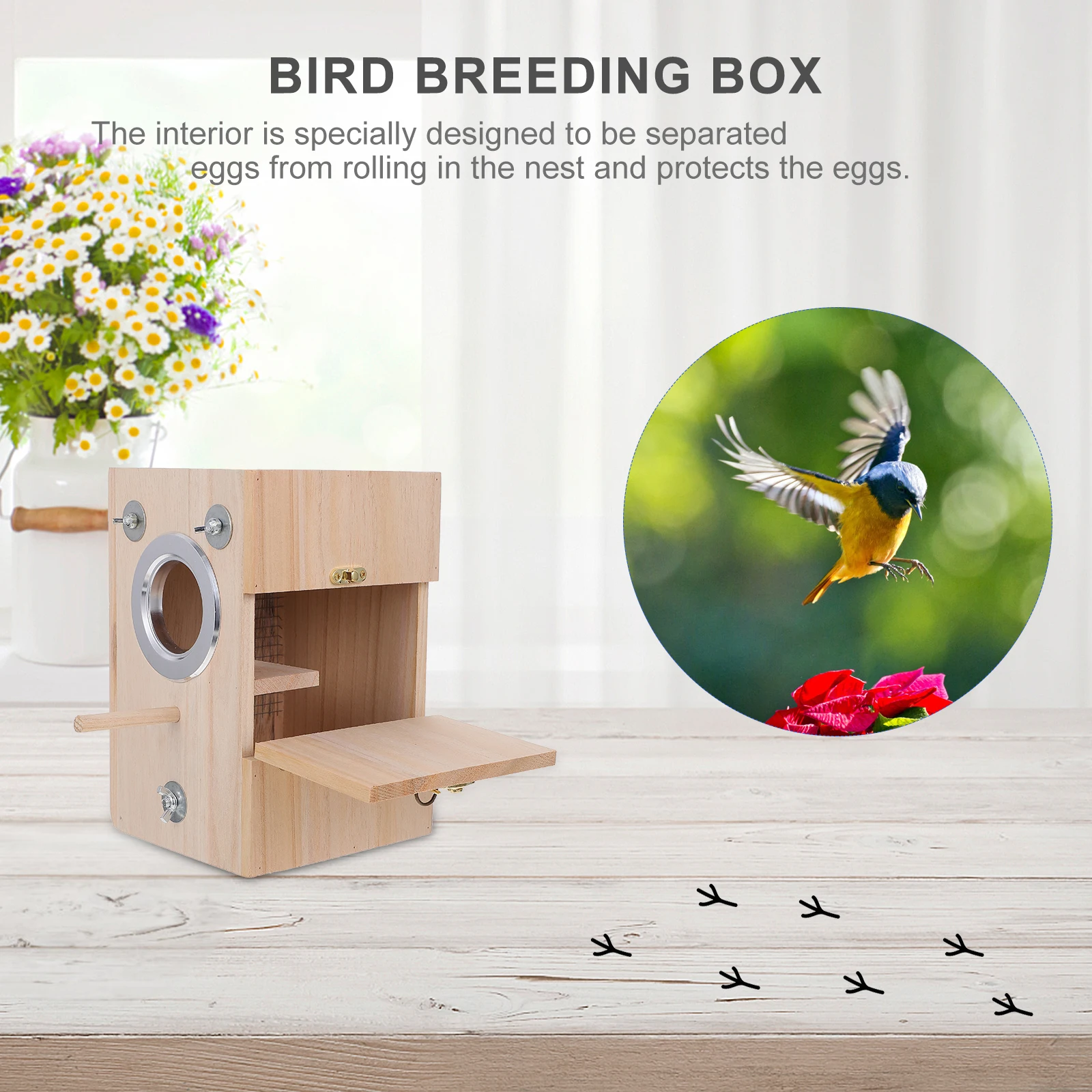 

Bird Breeding Nest Box Wooden Incubator Warm House for Parrot Cockatiel Small Size Natural Wood Bird Cage Accessories Pet