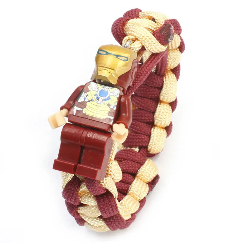 Marvel Avengers Captain America IronMan Spider-Man Personalized Creative Cartoon Building Blocks Braided Bracelet Christmas Gift