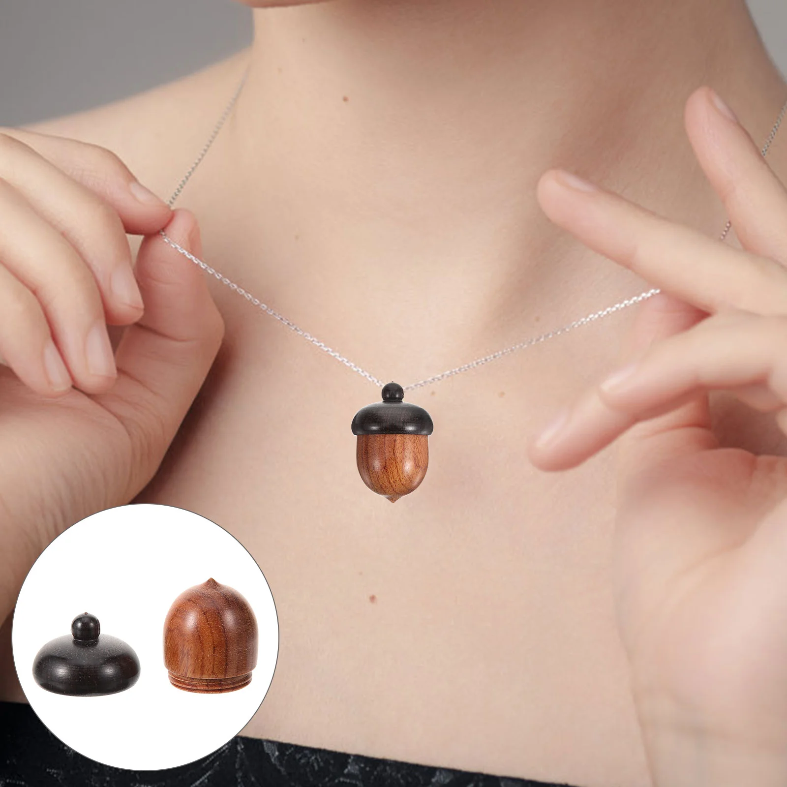 

4 Pcs Bracelet Kit Wooden Acorn Pendant Necklace Charm Accessories Craft Acorns Necklaces