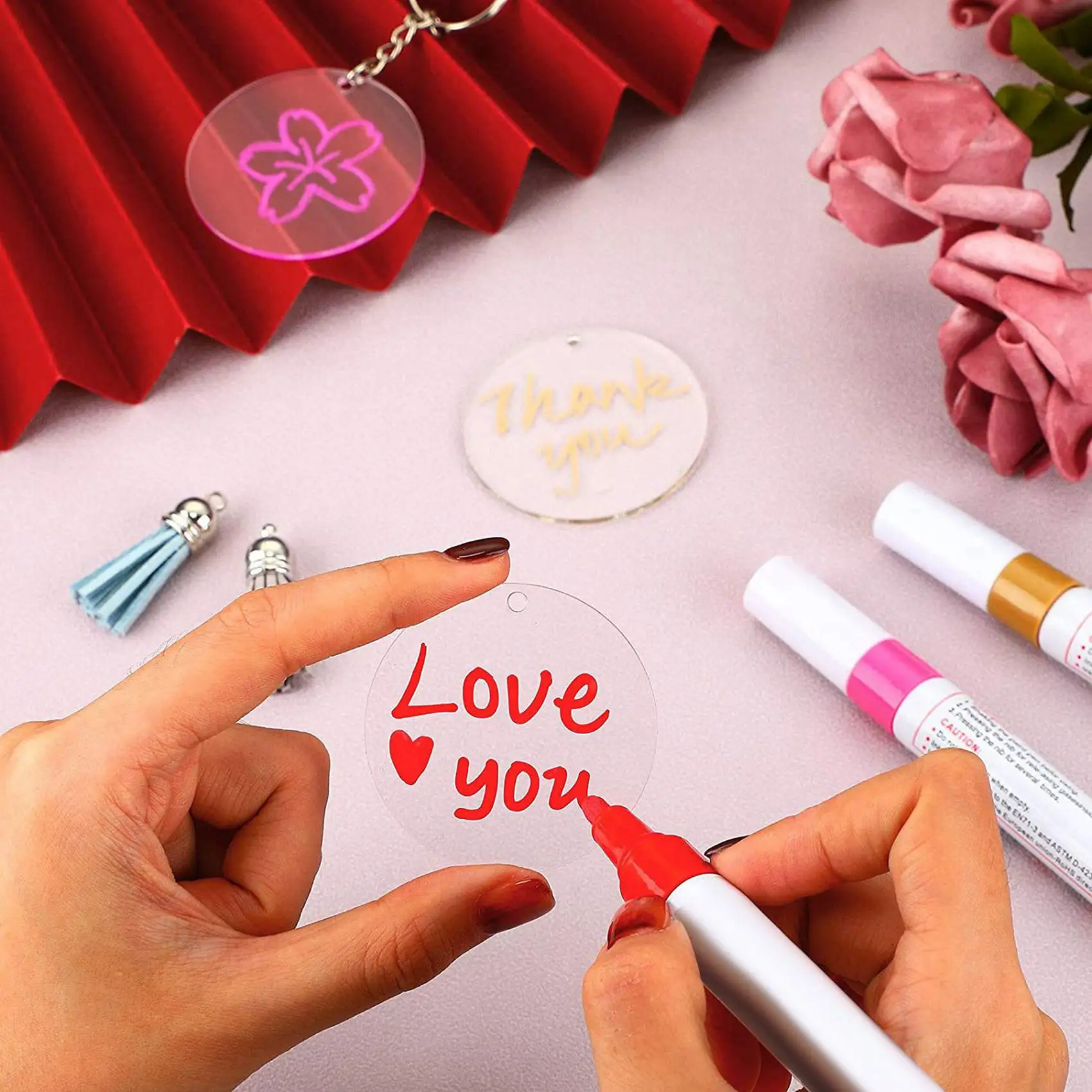 300 Pcs Round Acrylic Keychain Blanks 2 Inches Clear Acrylic Circles Discs Transparent For DIY Keychain Craft Project