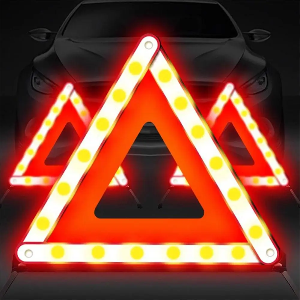 

Car Emergency Breakdown Warning Triangle Red Reflective Stop Foldable Tripod Safety Reflector Car Sign Portable Road Hazard A6V4