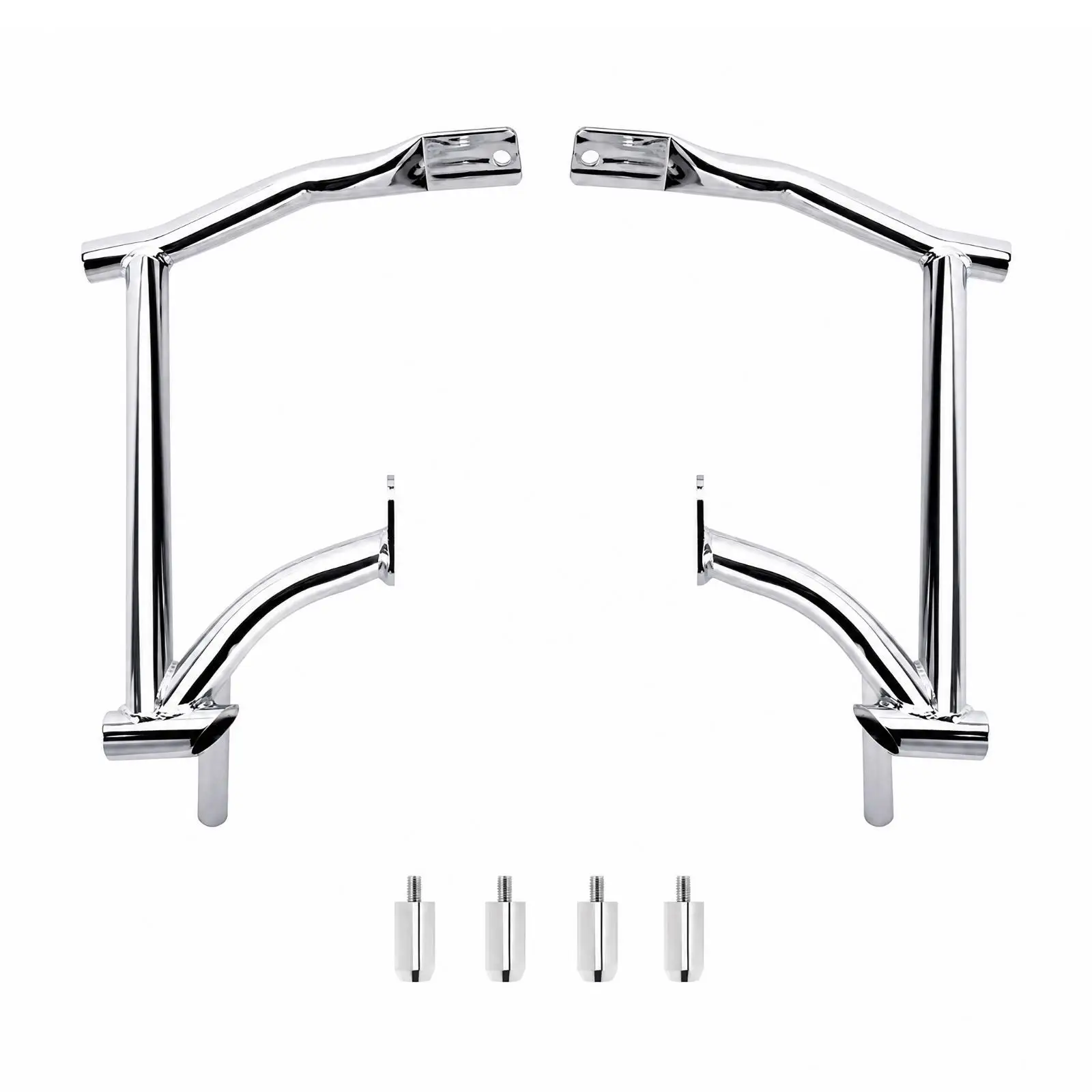Cylindrical Rear Motorcycle Guard Chrome-Plated Rear Motorcycle Crash-Bar Assembly Touring Saddlebag Crash Bar Kit