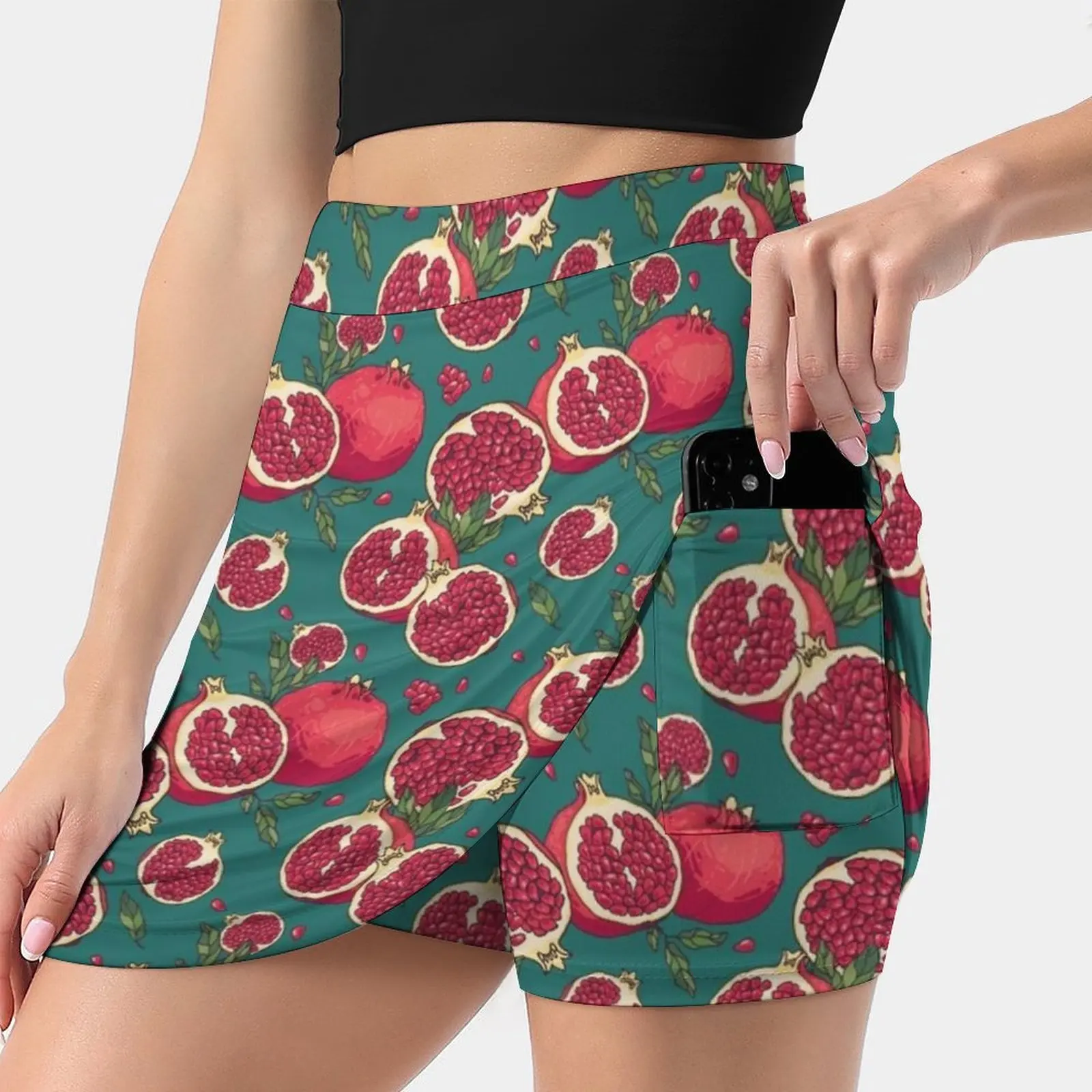 Pomegranate Fruits Women's skirt Sport Skort Skirt With Pocket Fashion Korean Style Skirt 4Xl Skirts Pomegranate Fruit Tree