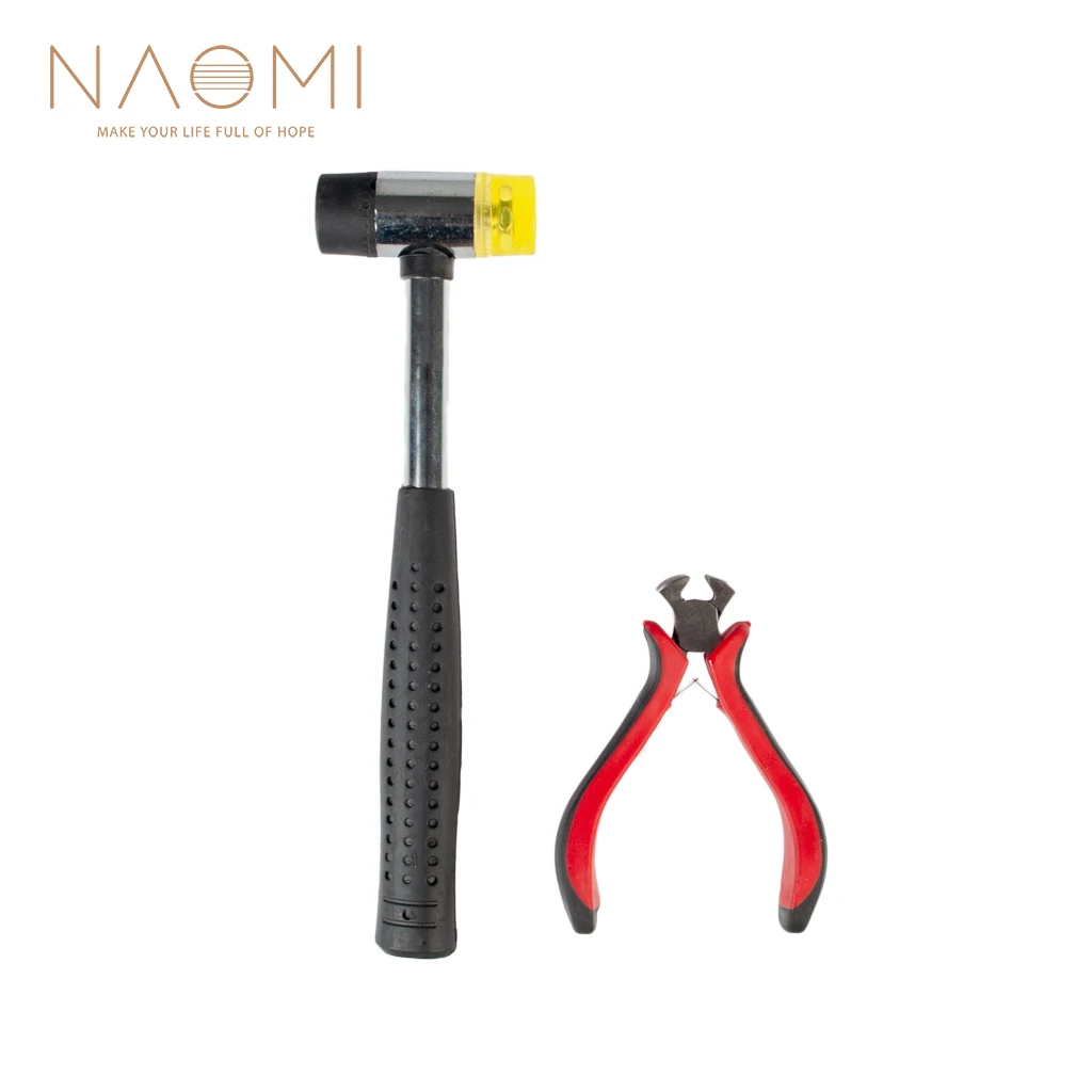 NAOMI  Guitar String Cutter + Double Face Soft Tap Rubber Hammer Muscial Instrument Tool  New