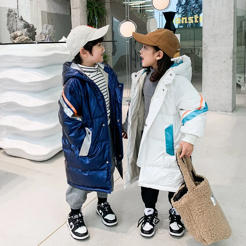 Boys Coat Cotton Jacket Windbreak Outerwear 2024 Long Winter Autumn Thicken Warm Cotton Christmas Gift Children's Clothing