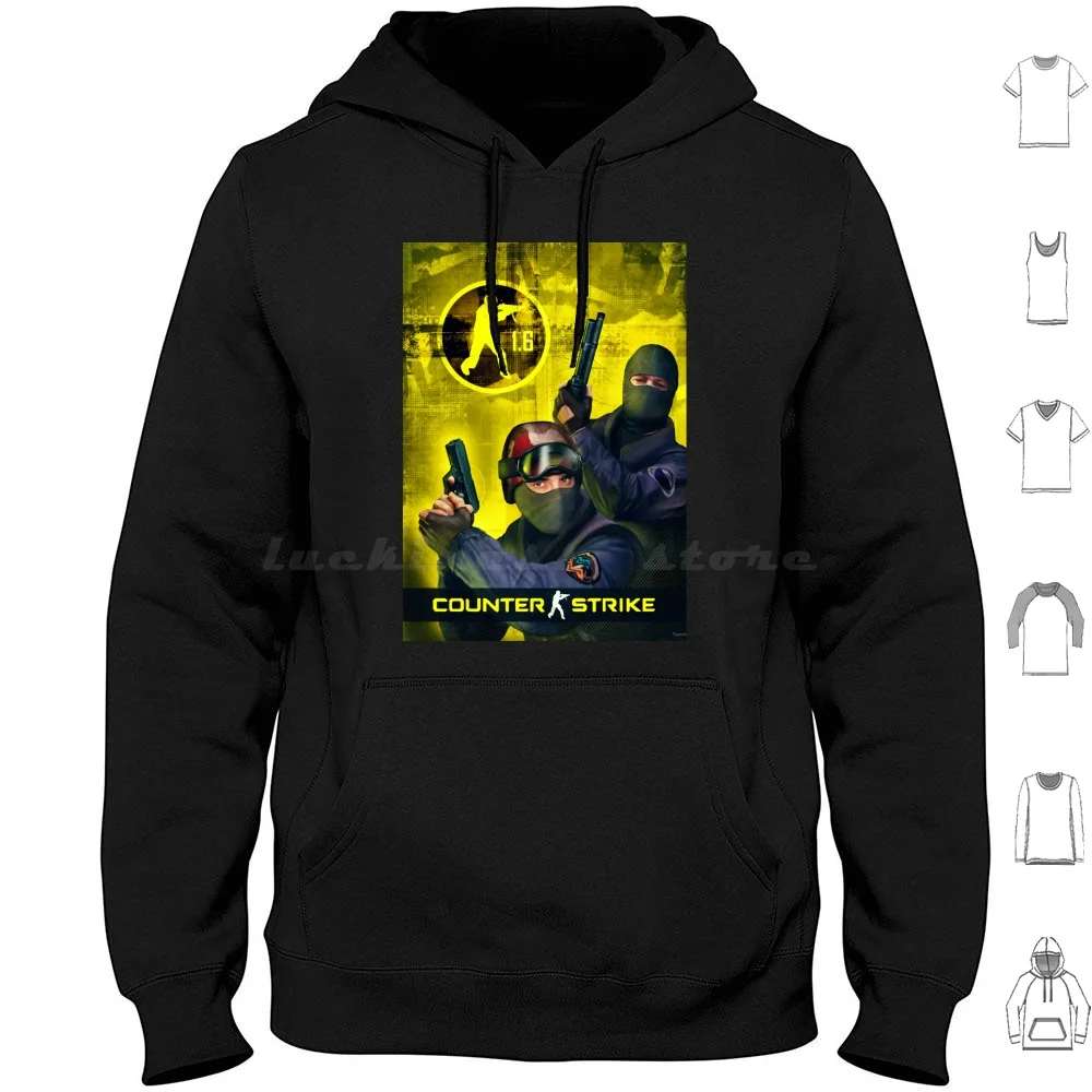 Counter Strike 1.6 Cover Art Hoodies Long Sleeve Counter Strike Cs 1 6 Counter Strike 1 6 Csgo Counter Strike Gaming