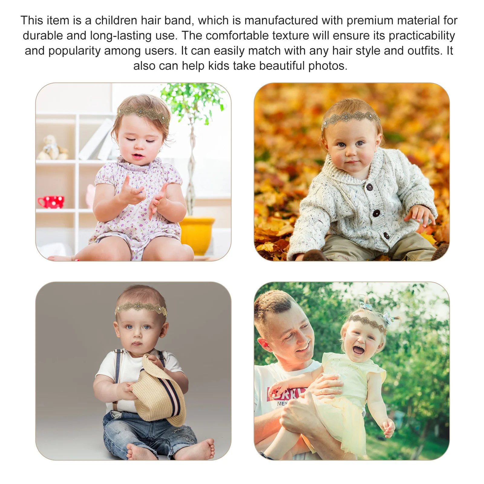 

2Pcs Flower Leaves Headdress Cloth Hairbands Hair Accessories Photo Prop Decorative Headband Hair