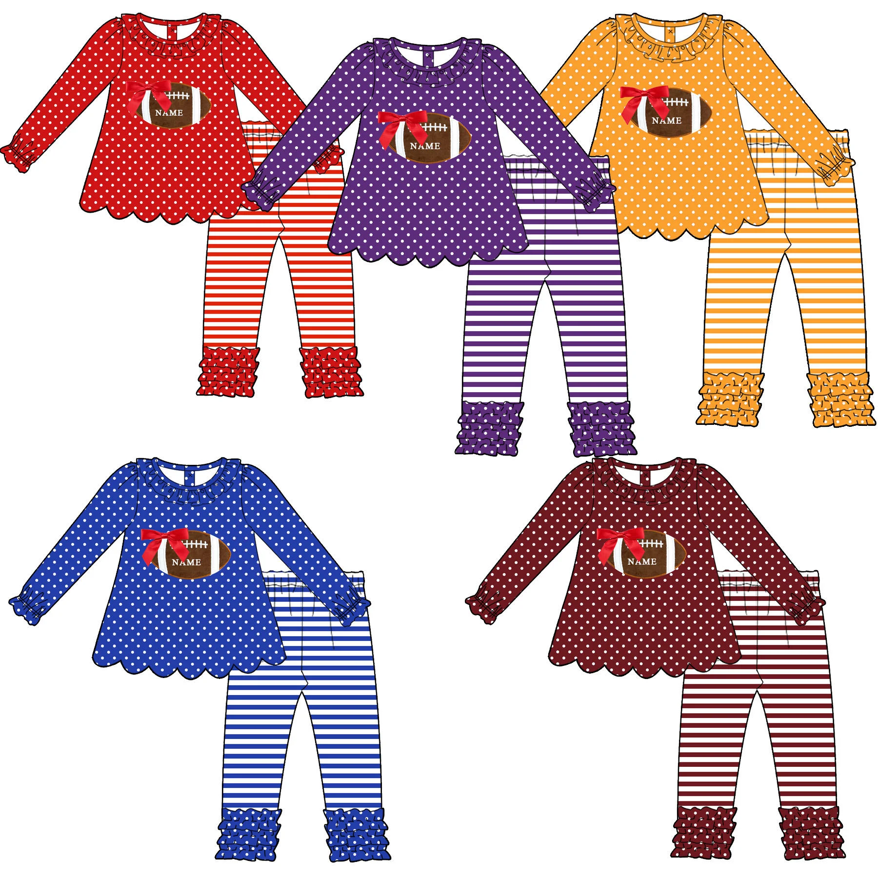 

Лидер продаж, одежда с футбольным принтом для девочек, модная детская одежда, комплект леггинсов в полоску для девочек по футболу