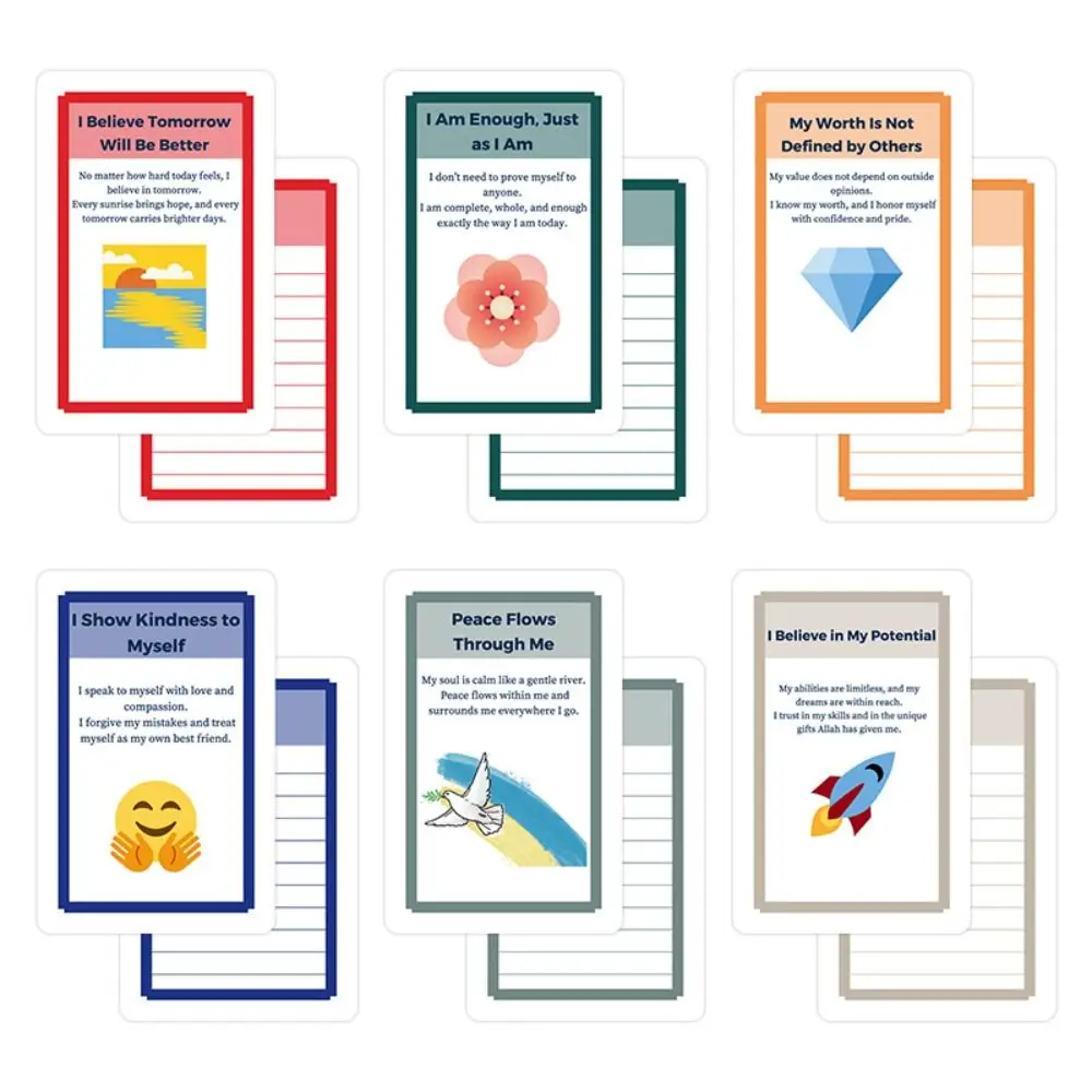 Résilience mentale 50+ carte d'affirmation cartes de méditation de confiance de gratitude soulagement de l'anxiété soulagement du stress cartes de pleine conscience