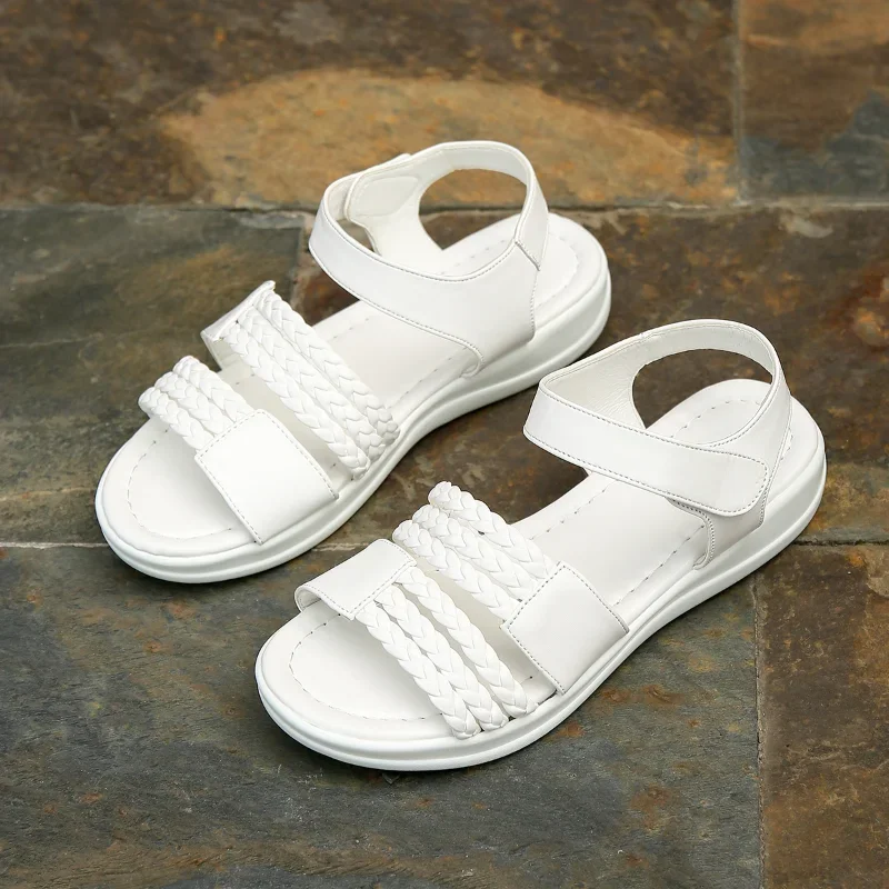 Summer Women Open Toe Beach Shoes Woman Footwear Treking Women Sandals Soft Stitching Ladies Sandals Comfortable Flat Sandals
