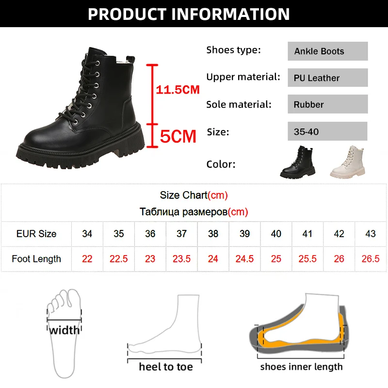 Chunky Heels Lace Up Combat Boots Women Winter Warm Short Plush Ankle Boots Woman Platform Non-Slip PU Leather Short Botas Mujer