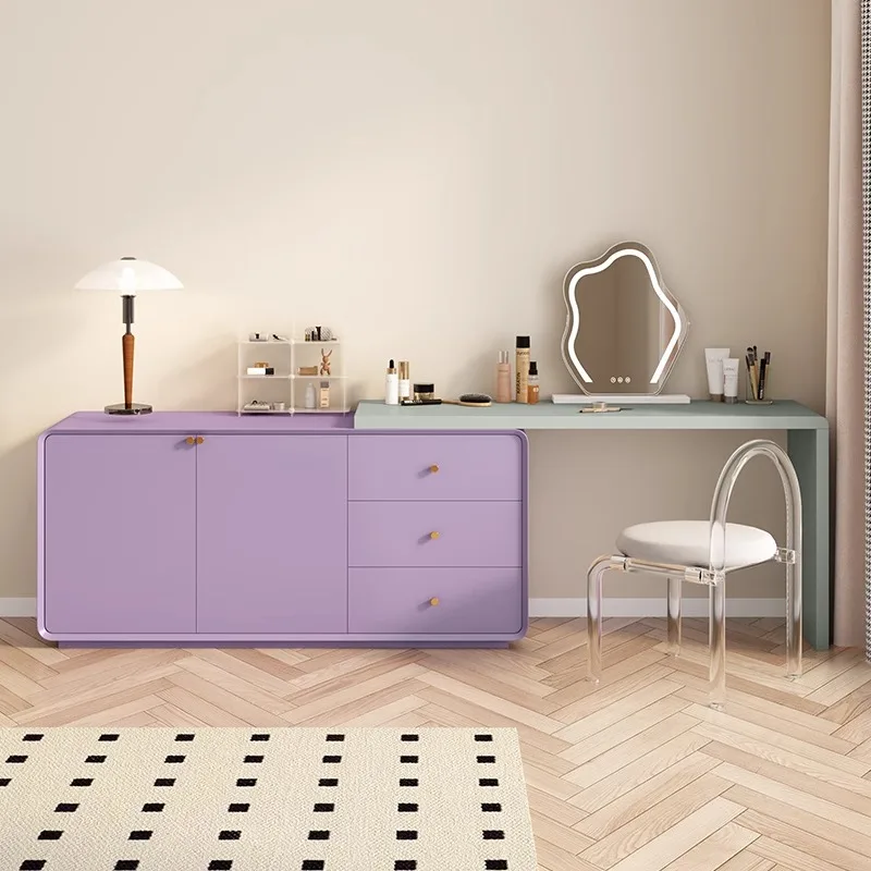Italian Minimalist Vanity Table Living Room Modern Corner Cabinet Makeup Dressing Table