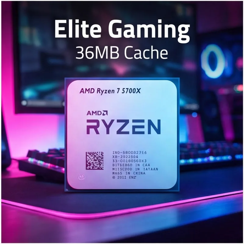 AMD Ryzen 7 5700X Rendering Streaming CPU 8 Core 16 Thread 4.6GHz 65W 7nm AM4 Desktop Gaming Processor 32MB L3 Cache