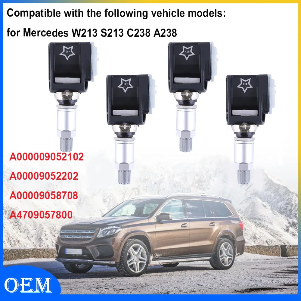 

4x датчики датчиков давления в шинах A000009052102 A00009052202, A00009058708, A4709057800 для Mercedes W213 S213 C238 A238