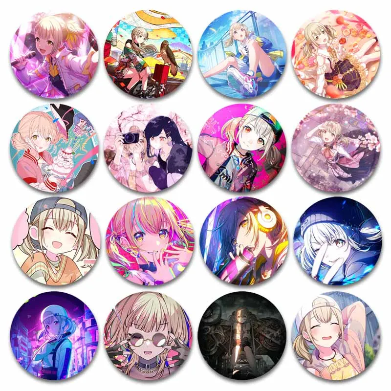 Project SEKAI Button Pins Cartoon Role Azusawa Kohane Vivid BAD SQUAD Cosplay Badge Handmade Brooch for Backpack Gift for Friend