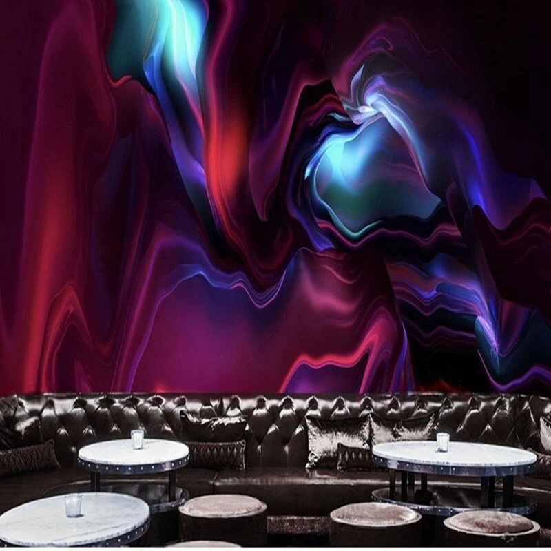 Cool purple-red glowing gradient fluid background wall for KTV bar bedroom luxurious home decoration