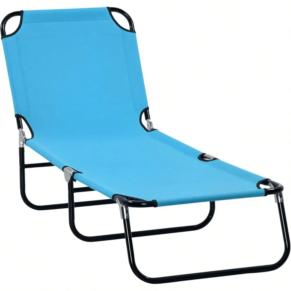 

Складные шезлонги для бассейна, уличные кресла для загара с 5-уровневой регулировкой наклона спинки, стальной каркас для пляжа, двора, патио, сада