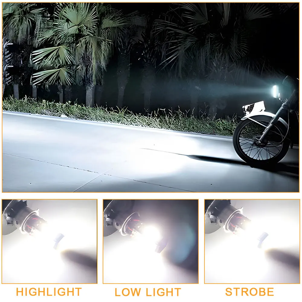 M4 plus 6 Sides LED Motorcycle Lamp H4 HS1 BA20D P15D H6 Headlight Moto Led light Fog bulb White Super LED turbo motor lamps