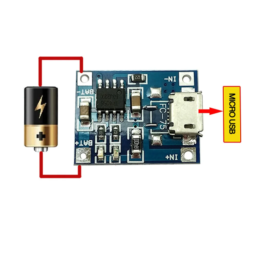 

5pcs 1A 5V Micro Usb Charging Module For 3.6V 3.7V Polymer Li-Ion Board Diy Protection Pcb