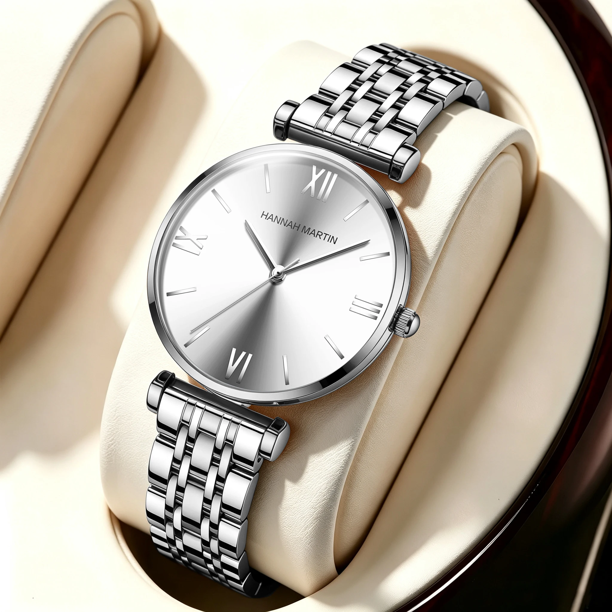 Hannah Martin 36mm Case Rose Gold Ladies Watch Luxury Fashion Roman Scale Japan Movement 3Bar Waterproof Quartz Women for Watch