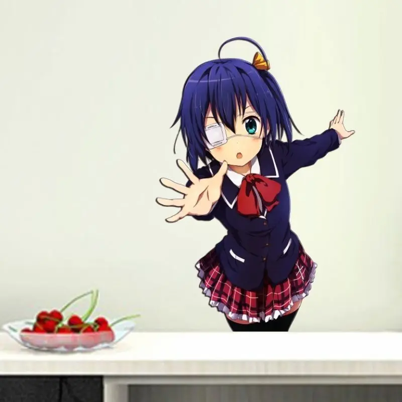 ملصقات جدارية من Love Chunibyo للأوهام الأخرى من تاكاناشي ريكا ملصقات فينيل زجاجية للسيارة ديكور منزلي أنيمي