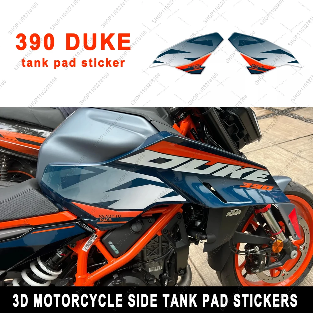 

3D gel Resin Stickers kit For 390 Duke duke 390 2024 Motorcycle side fuel tank pad Protection Sticker