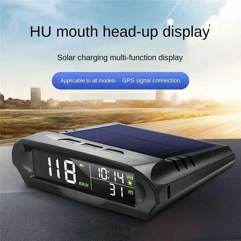Reliable-1 Set Universal HUD X 98 Car Solar Digital Meter GPS Speedometer Overspeed Alarm Distance Altitude Head Up Display