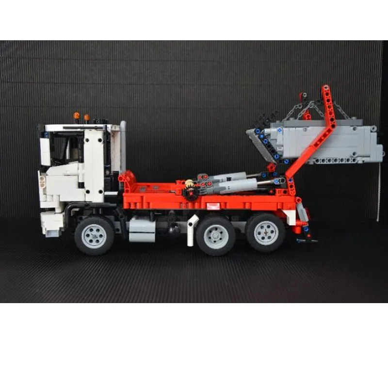 Klasyczna ciężarówka MOC-140401 MAN TGS Skip Loader 1290PCS dla dorosłych dzieci Puzzle klocki budowlane zabawka skala 1:21 prezenty na urodziny,