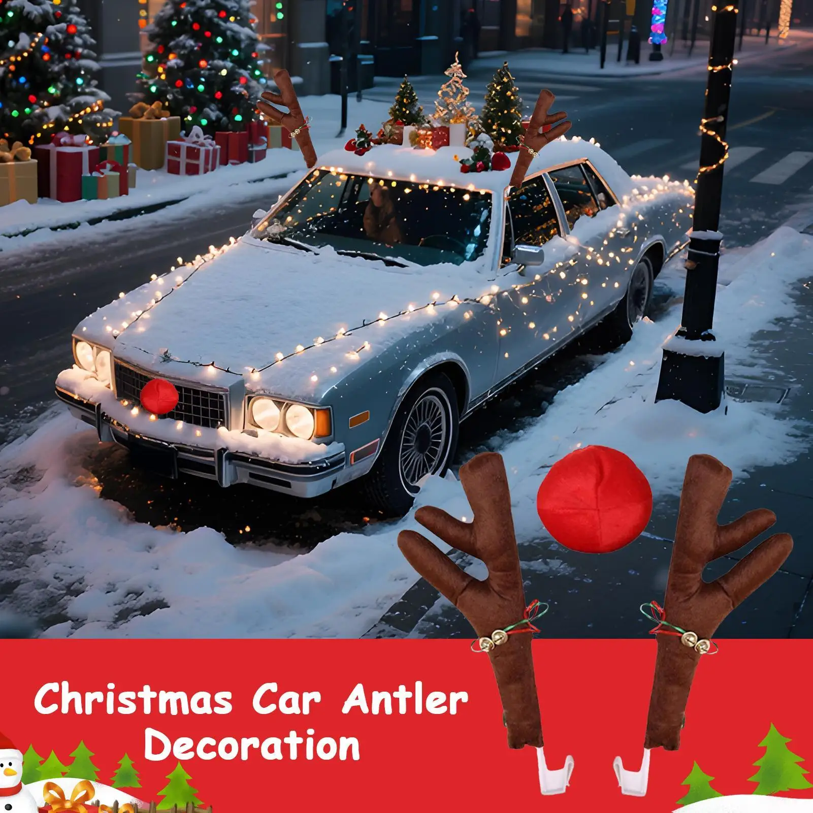 

Автомобильные рога северного оленя, авто крыши, украшение в виде оленя, плюшевый автомобильный праздничный декор с рогами для тематической вечеринки с оленями, рождественский курс для гольфа