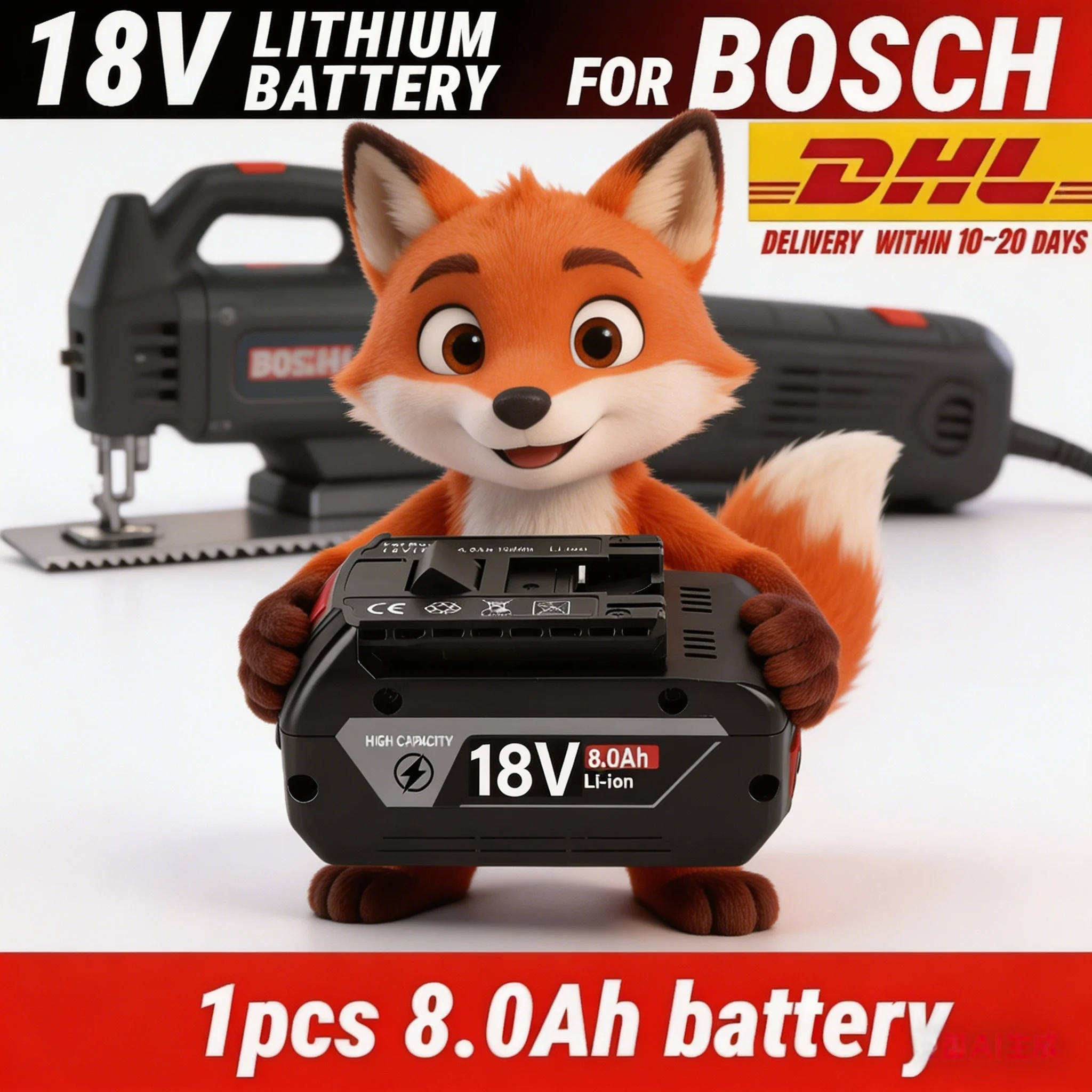 

BAT610G+AL1820CV for Bosch professional 18V 12.0AH Li-ion battery replacement with LED & for Bosch quick charger 14.4V-18V