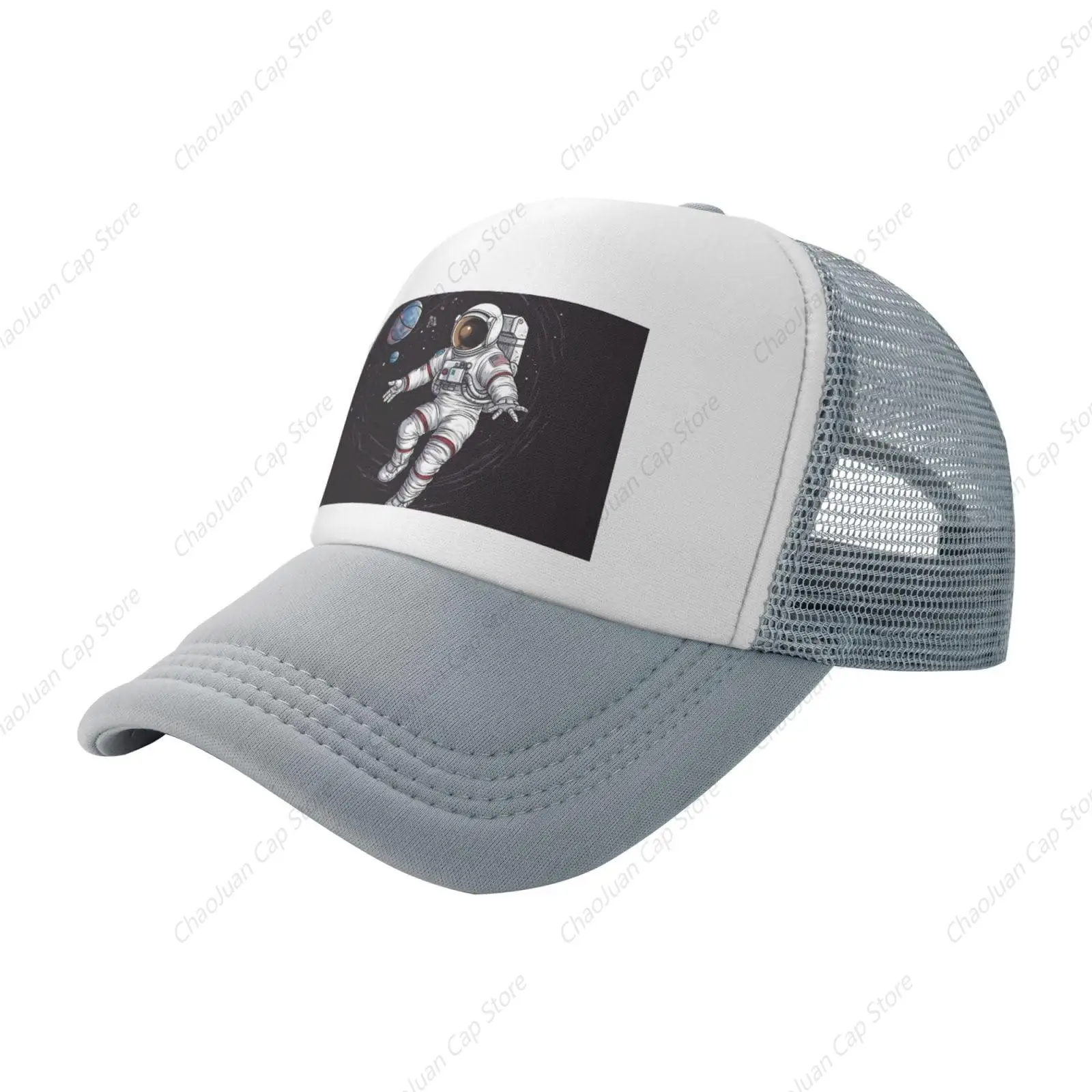 Trucker Hats Astronaut Float Space Basketball Printing Mesh Baseball Cap Trucker Hats Women with Adjustable Snapback Strap Caps