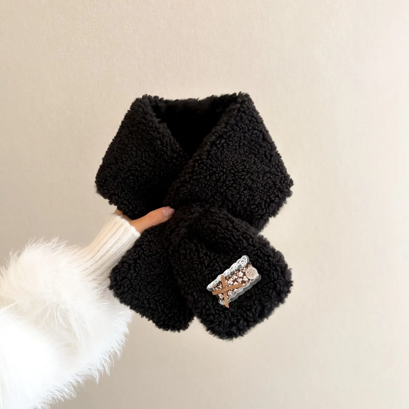 Korean Lamb Wool Scarf Women's Autumn and Winter Thickened Warm Plush Scarf Versatile Soft Waxy Advanced Sense Student Ins Style