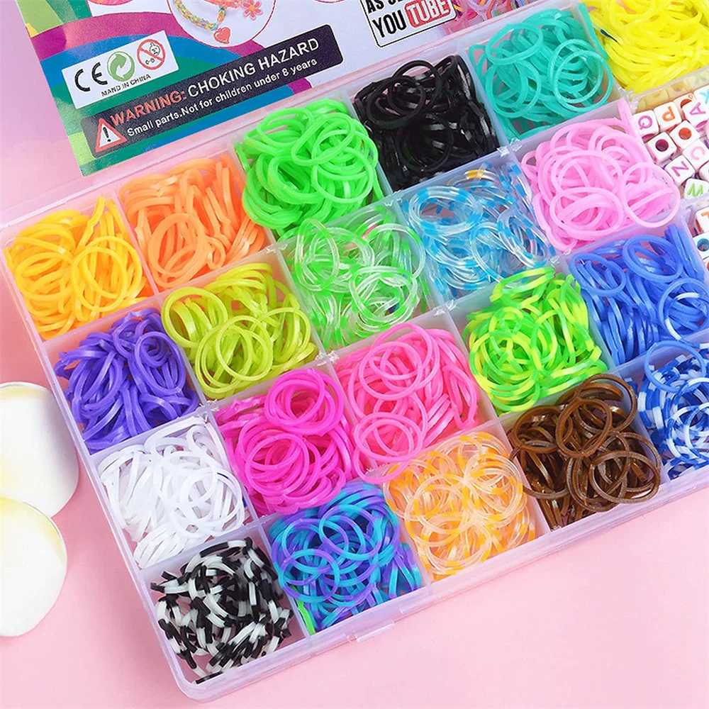 1Set Loom Rubber Bands Bracelet Making Refill Tool Set Kit for Kids DIY Craft Jewelry Making Supplies Materials Girls Boys Gift