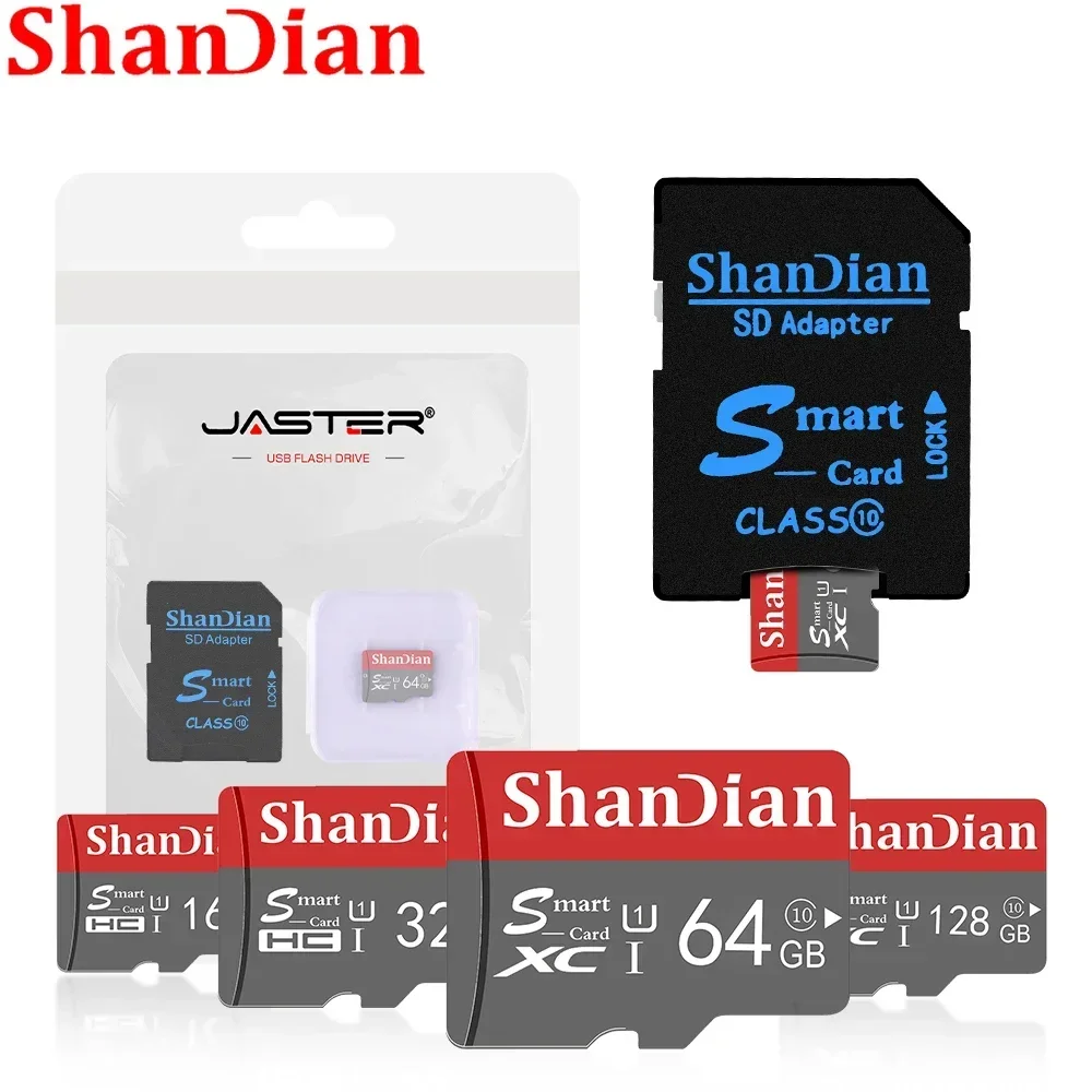 SHANDIAN High Speed Mini SD Memory Card 512GB Class 10 TF Flash USB Pen Drive Card 4GB 8GB 16GB 32GB 64GB 128GB for Smartphone