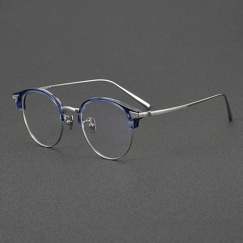 

2026 New Retro Round Handmade Titanium Prescription Eyeglasses Frame N029 Women Anti-blue Light Glasses for Men Acetate Optical