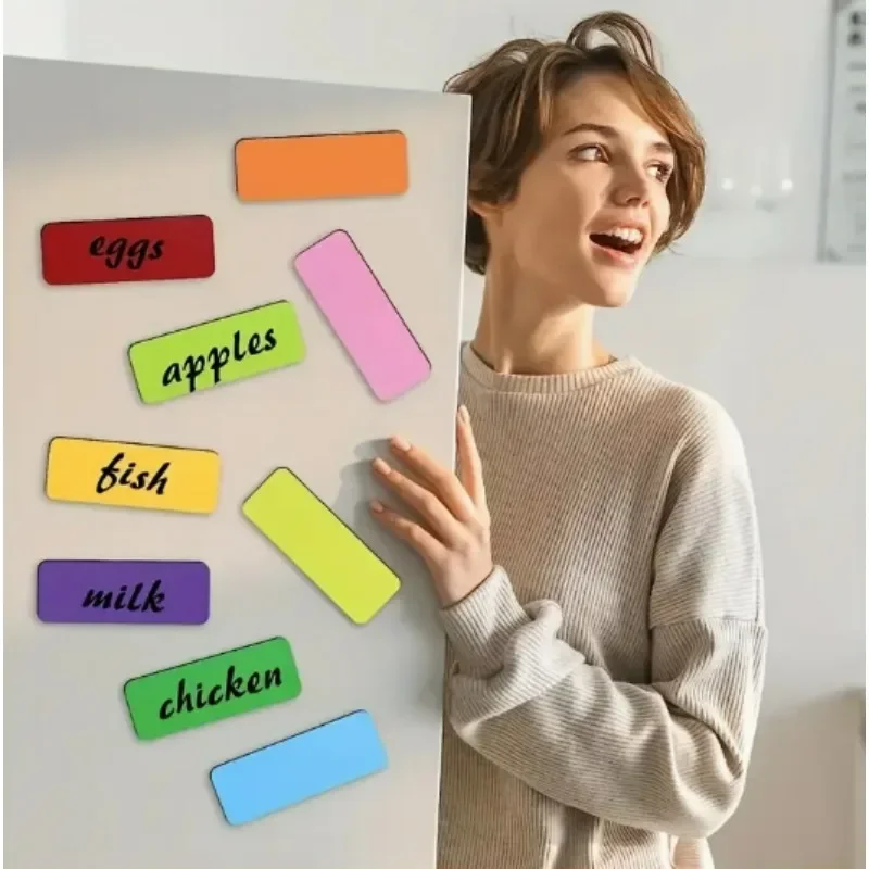 50/5PCS Blank Dry Erase Magnetic Labels Name Stickers Soft Whiteboard Magnet Tags for Home Refrigerator Office School Supplies