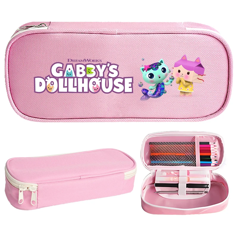 Gabby Dollhouse Children Pencil Cases Cartoon Pen Bags Anime Stationery Box Kids Boys Girls School Study Supplies Birthday Gift