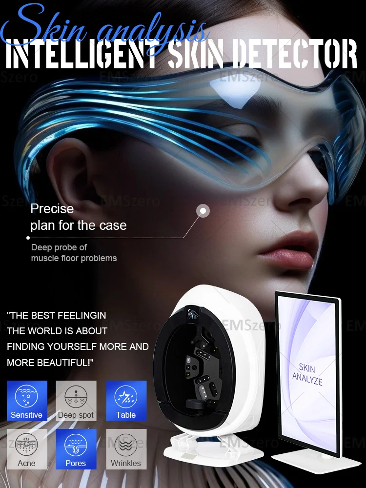 Newest 3D AI Face Skin Diagnostics Analyzer Facial Smart 3D Facial Test Intelligent Digital Magic Mirror Skin Analysis Device