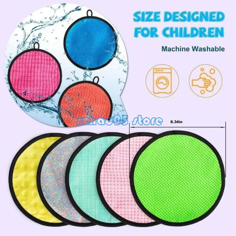 85LE 16 مرتبة مستديرة للأنشطة لتنمية الإدراك الحسي للرضع قماش ناعم قابل للغسل معدات التعرف على الألوان المبكرة #6