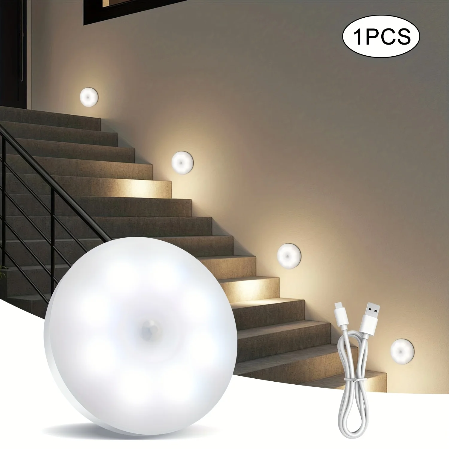 

Intelligent Induction Lamp, 3 Colors & 5 Modes, Wall Mount & Magnetic, Auto On/Off at Night, Perfect for Promotional Gifts