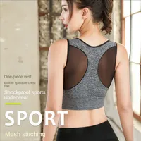 Sports Bra for Women Gym Without Bones Quick Drying Shockproof Plus Size Bralette Fitness Mesh Yoga Run Underwear Crop Top