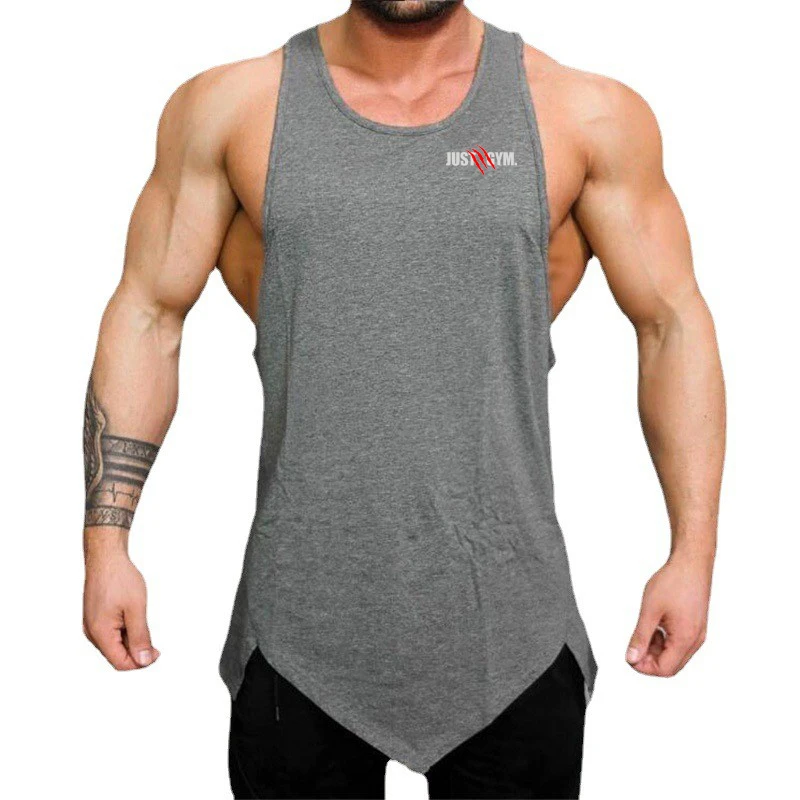 

Gym Bodybuilding Workout Stringer Sleeveless Shirt Brand Men Fashion Print Tank Top Fitness Running Sport Top Cotton Muscle Vest