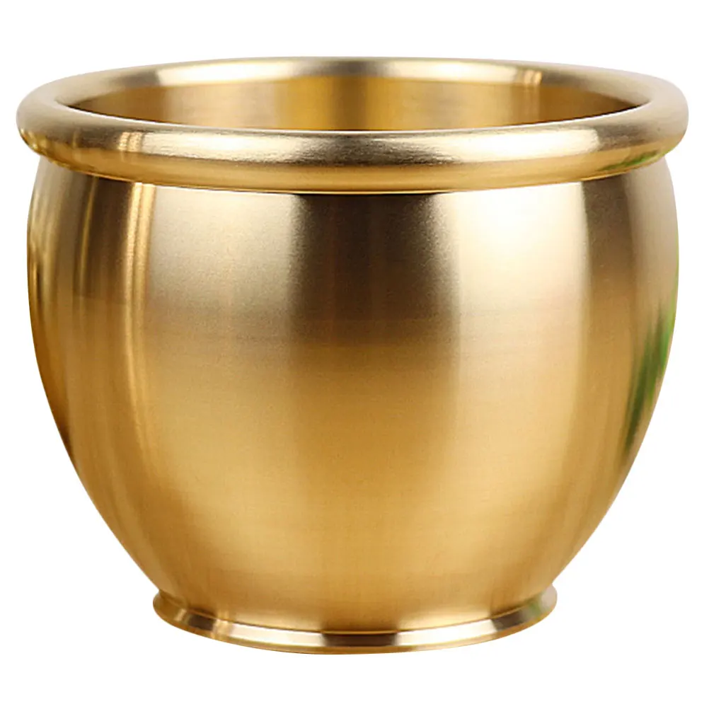 

Brass Incense Burner Round Stick Holder Desktop Ornament Home Decoration Compact Table Burner Golden Censer Holder Portable