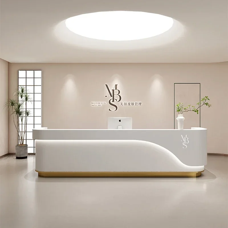 Aesthetic Design Creative Office Motion Economic Computer Reception Desks Counter Simple Customer Recepcao Trendy Furniture