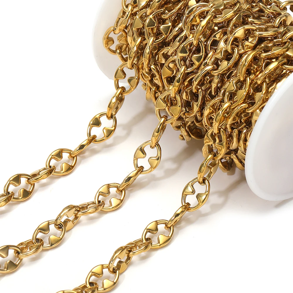 1 متر خالية من النيكل الفولاذ المقاوم للصدأ اليدوية الأنف سلاسل مكتنزة الهيب هوب سلاسل DIY بها بنفسك الحرف مجوهرات قلادة سوار لوازم #1