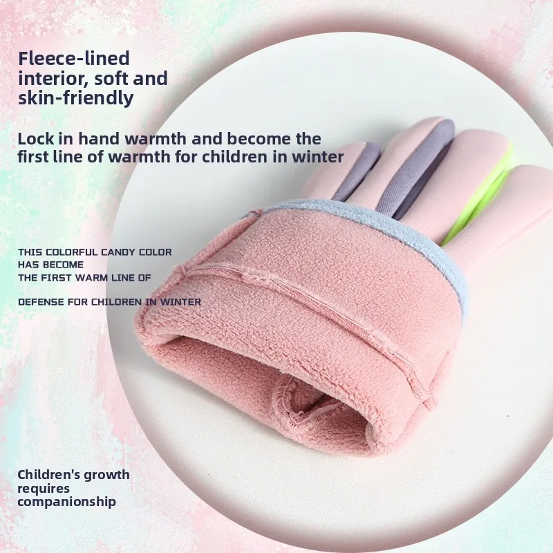 Glow The Dark Cartoon Handschoenen Fietsen Winter Buitensporten Jeugd Jongen Meisjes Winddichte Thermische Handschoenen Unisex Koud Weer Handkleding