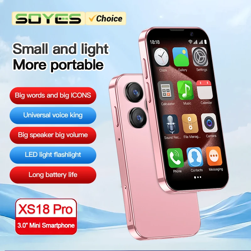 SOYES XS18 Pro 3.0in 2GB RAM 16GB ROM Android9.0 Mini Smartphone With Facial Recognition Dual SIM Standby 3G Network Small Phone