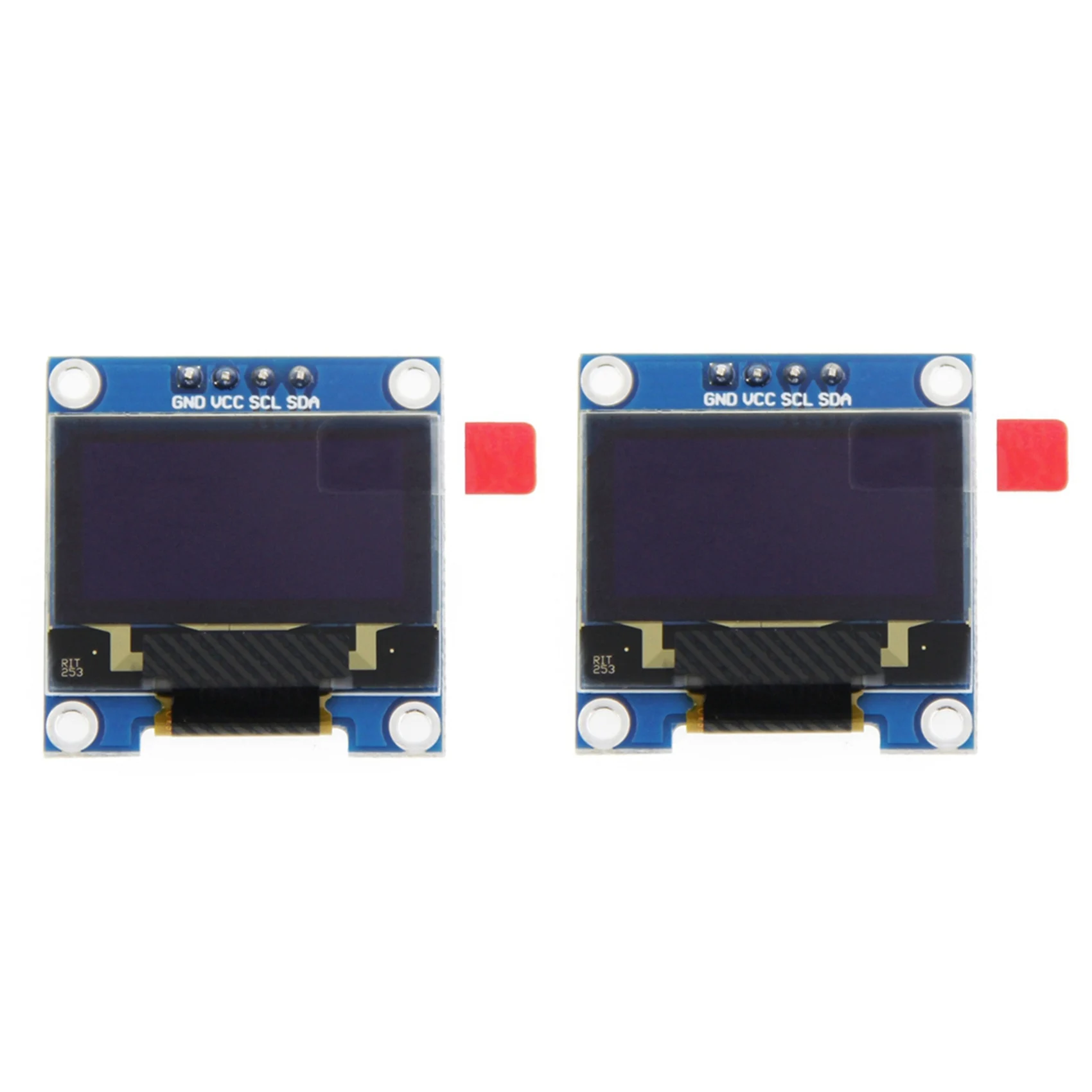 ABZW 2X 0.96 インチ IIC I2C シリアル GND 128X64 OLED LCD LED ディスプレイモジュール SSD1306 Arduino キットブルーディスプレイ用